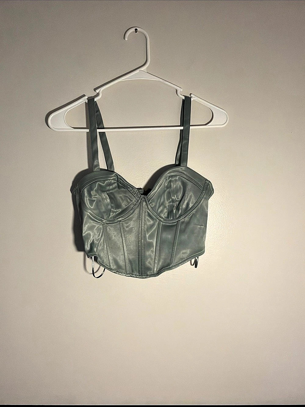 Zara Corset Crop Top in Green Size Medium Like New